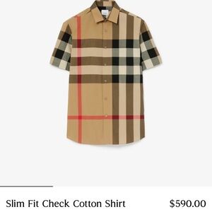 Burberry Beige and Black Check Shirt